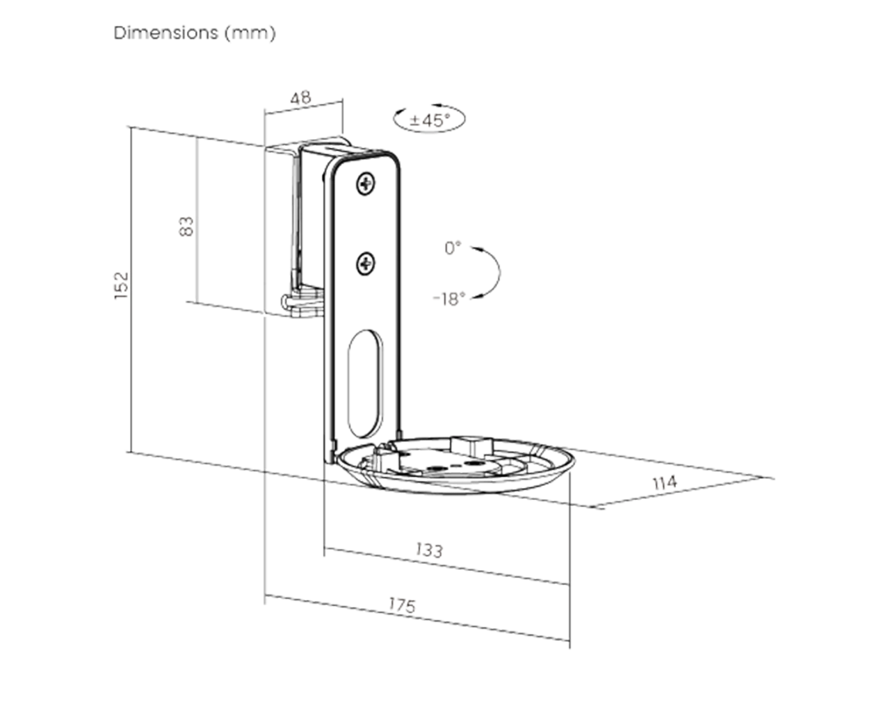 Vrtljivi stenski nosilec za ERA 100