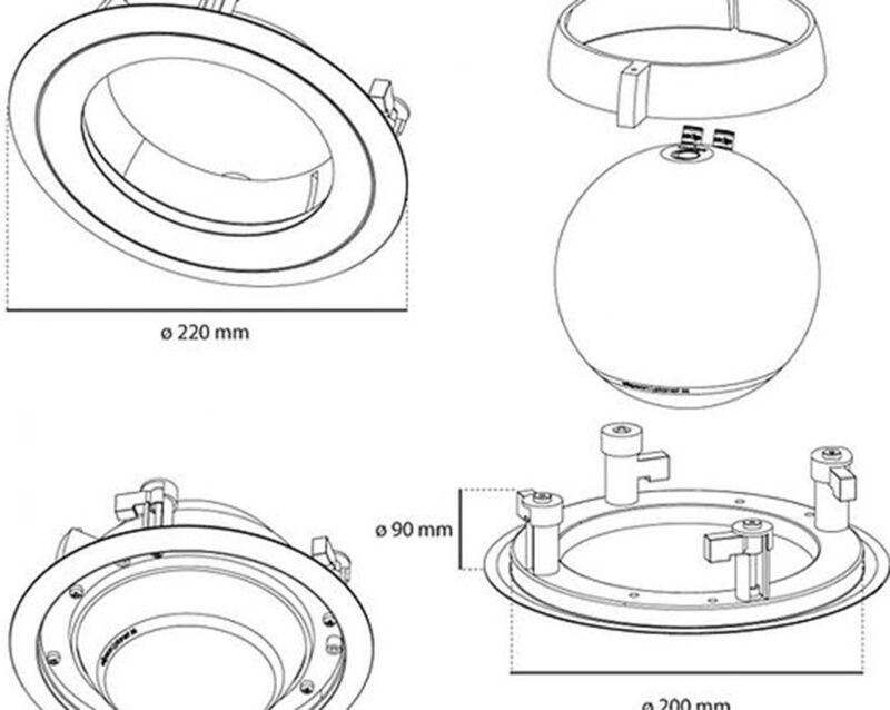 Elipson vgradni stropni nosilec Planet M