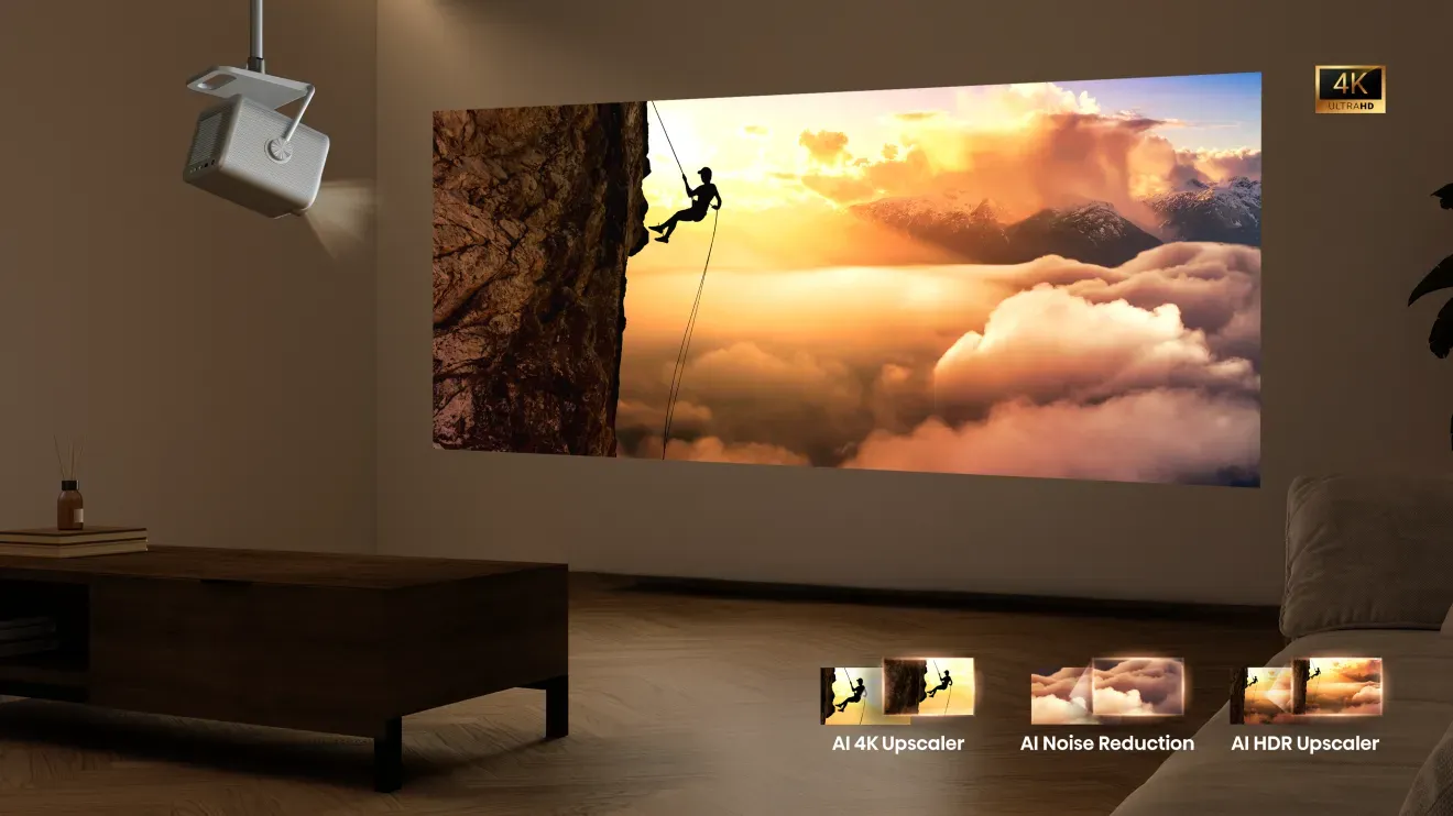 Projektor Hisense M2 Pro z 1300 ANSI lumnov svetilnosti prikazuje živahno 4K sliko