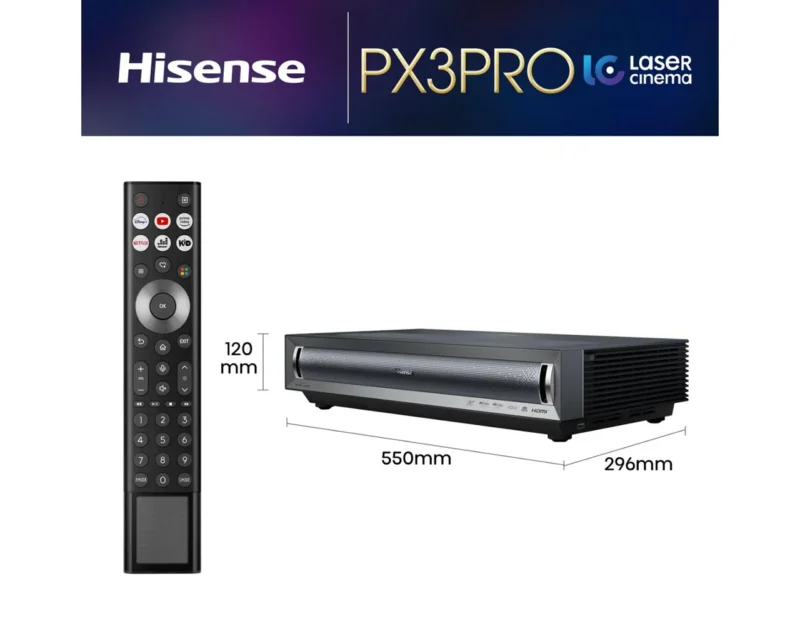 Hisense PX3-PRO projektor z vgrajenim Google TV uporabniškim vmesnikom