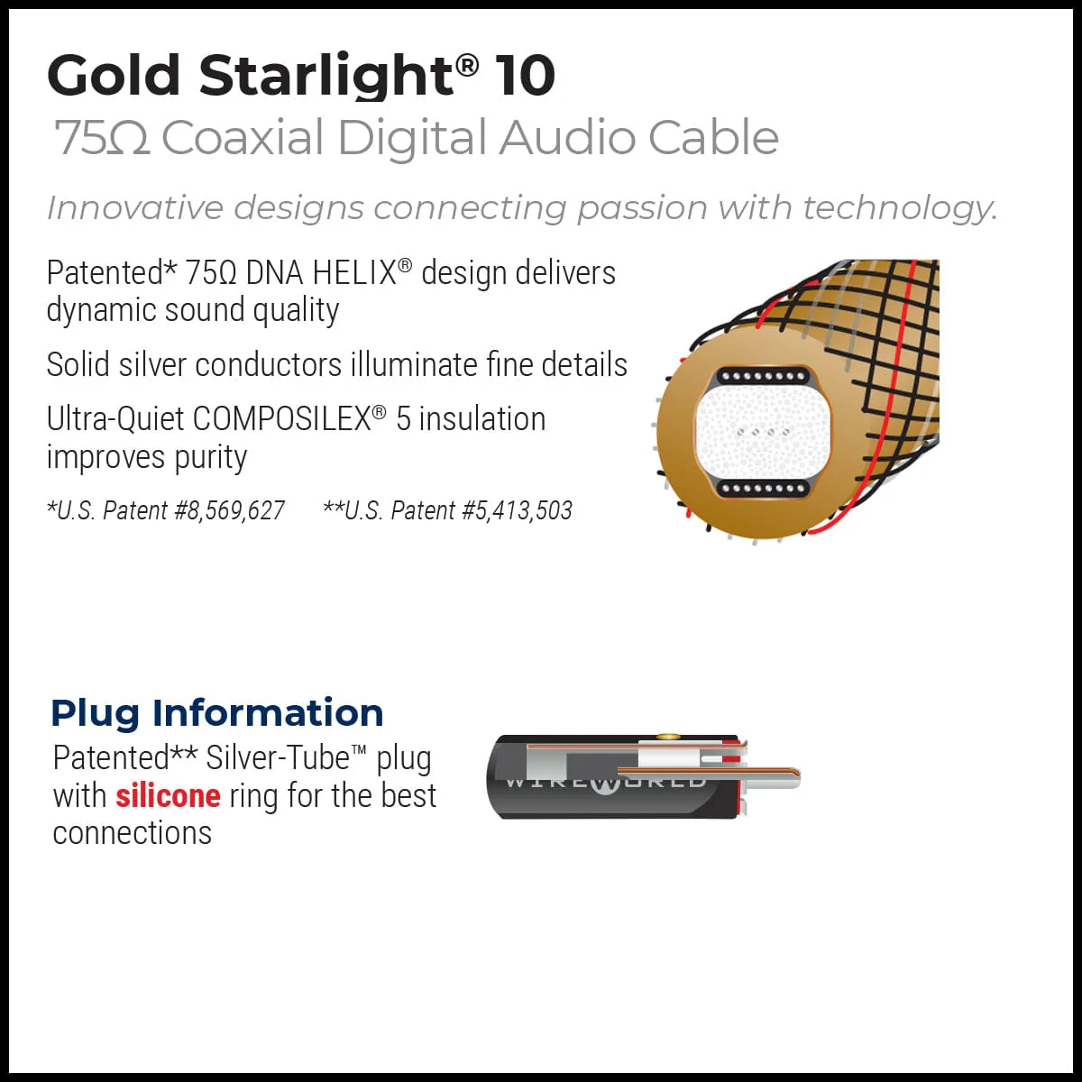 Koaksialni digitalni avdio kabel Gold Starlight 10