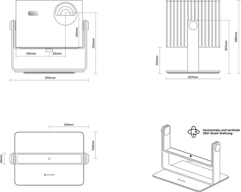Valerion namizno gimbal stojalo za projektor VisionMaster in StreamMaster