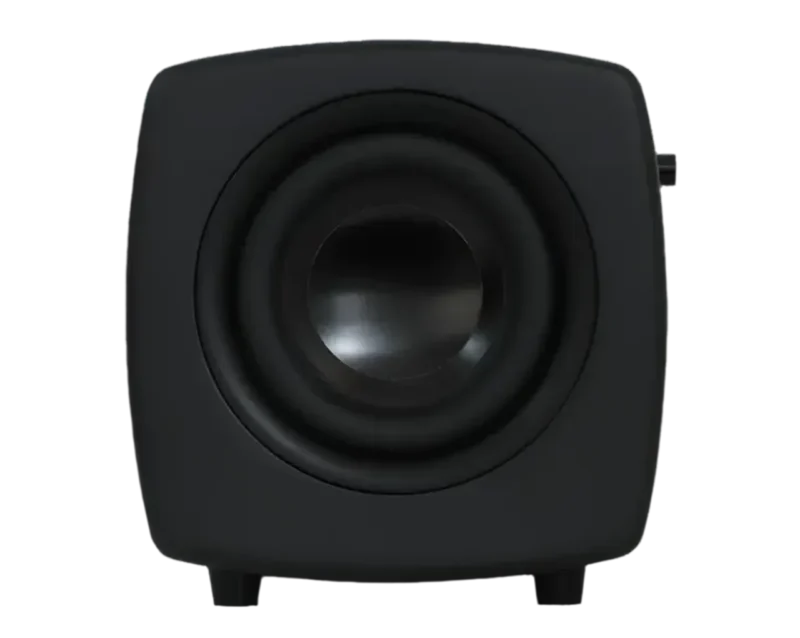 Jamo Cube aktivni nizkotonec z 500 W Class D ojačevalnikom in dvojnima 6,5" wooferjema zagotavlja globok in natančen bas za Hi-Fi in domači kino.