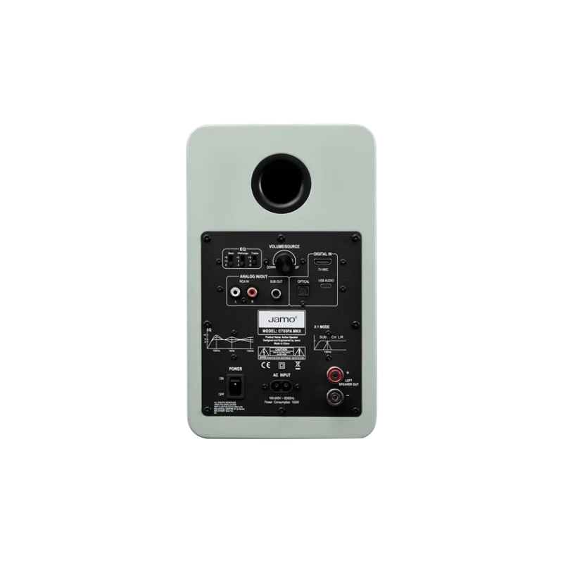 Jamo C705PA MkII aktivni bookshelf zvočniki z Bluetooth in HDMI ARC